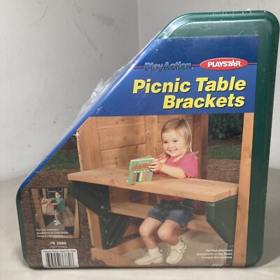 Playstar Bench Brackets Picnic Table Desk Top Green Durable USA Kids Play Star