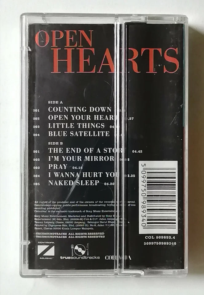 Open Hearts Original Soundtrack Featuring Anggun Rare Malaysia Edition Cassette Foto 4 de 4