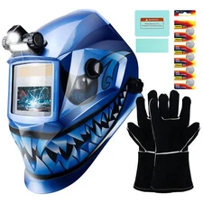 TRQWH True Color Auto-Darkening Welding Helmet with LED Light & Grind Mode
