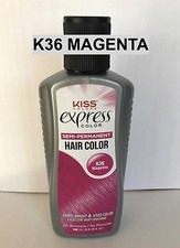 KISS EXPRESS SEMI PERMANENT HAIR COLOR K36 MAGENTA  3.5 FL. OZ.