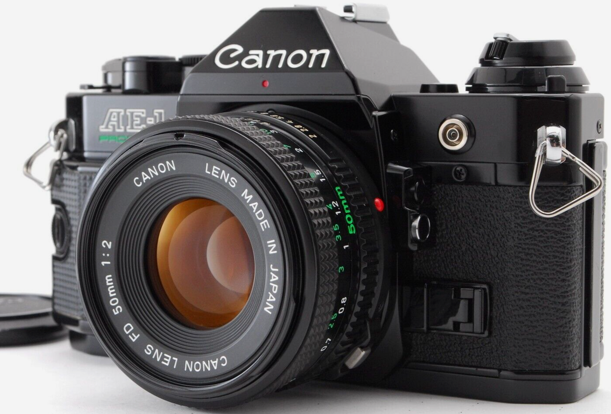 Canon AE-1 PROGRAM ブラック + FD 50mm F2 2lens [Exc+5] Canon AE-1 Program Black 35mm SLR New FD NFD