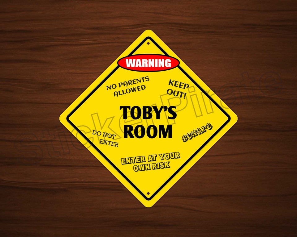 Sign For Toby *Aluminum* Toby's Room Kids Room Door 12