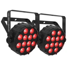 Chauvet DJ SlimPAR T12 BT ILS RGB LED Compact Par Wash Lights w Bluetooth 2-Pack