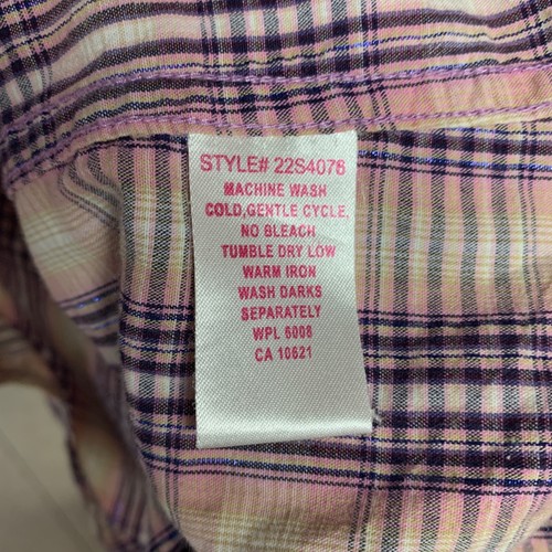 PANHANDLE SLIM Shirt Womens Sz M Metallic Plaid Pearl Snap Rhinestone Western - Picture 9 of 12