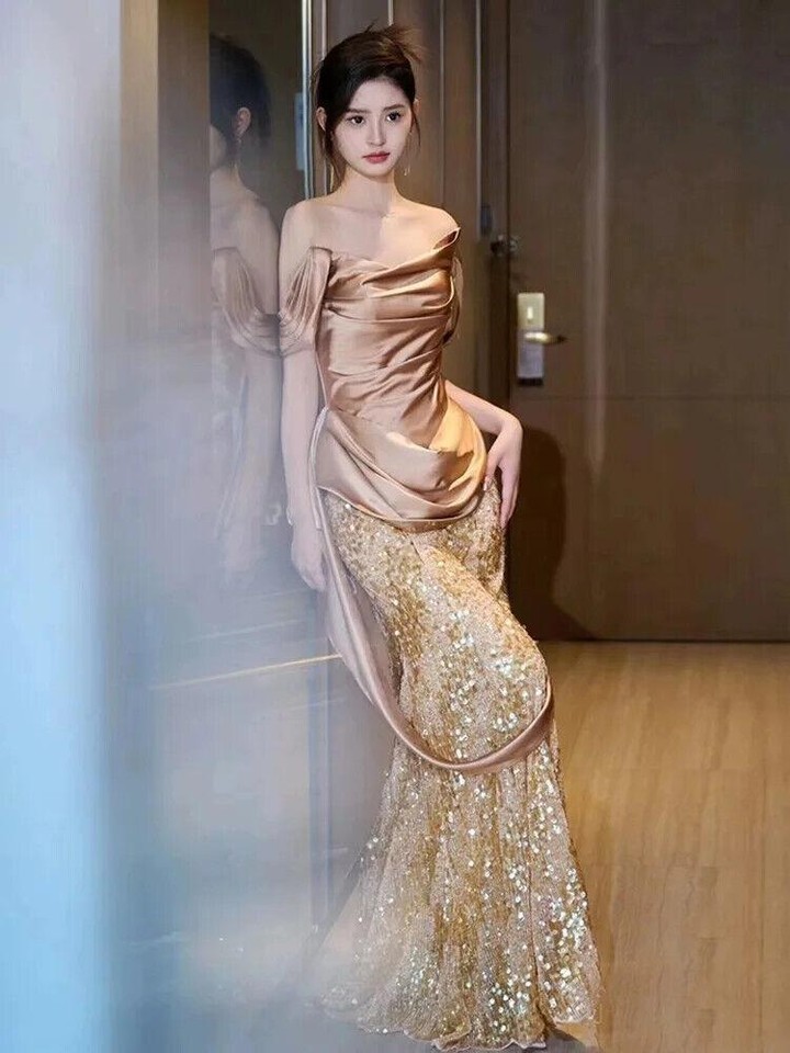 best prom dresses Long Glitter Dress with Lace-Up Beaded Corset– PromGirl subcategory: sweater dresses Style:Kali Women's Sweater Dress Knit