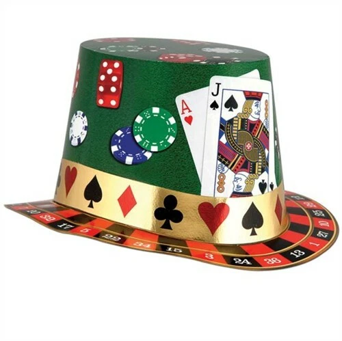 BEISTLE Casino Night Hi Hat Paper Top Hat Fits Most Casino Vegas Gambling Accessory