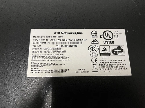 A10 Networks Thunder 1030S Application Delivery Controller Load Balancer