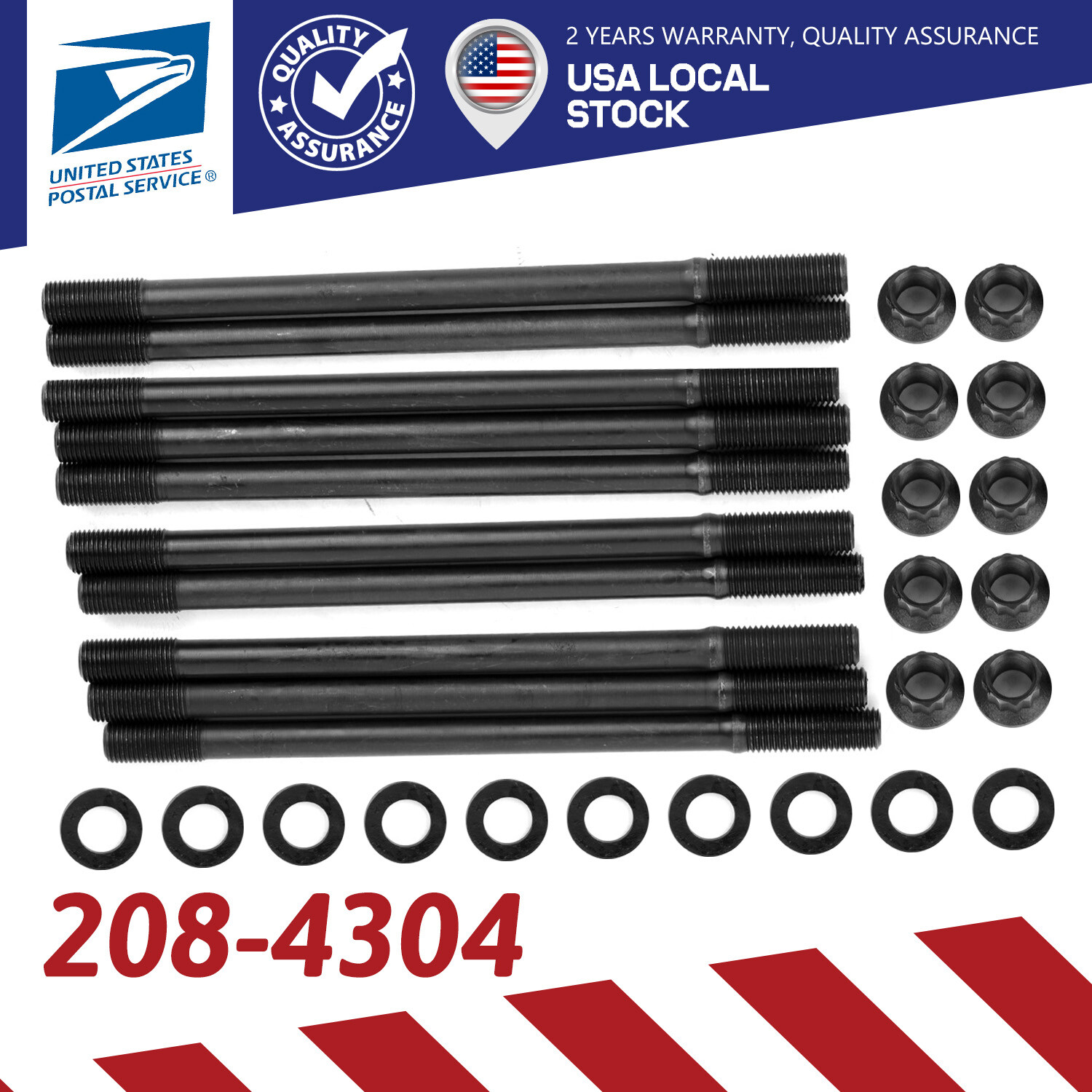 2084304 Head Studs Cylinder w/12Point Nuts fits 19922001 Honda