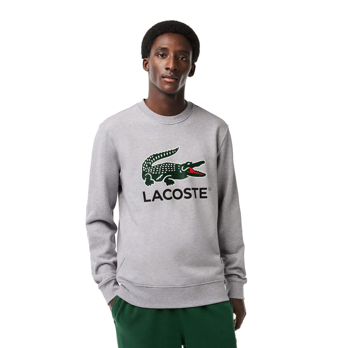 Crew Neck Lacoste Grauer Pullover LACOSTE SWEATSHIRT Herren Grau