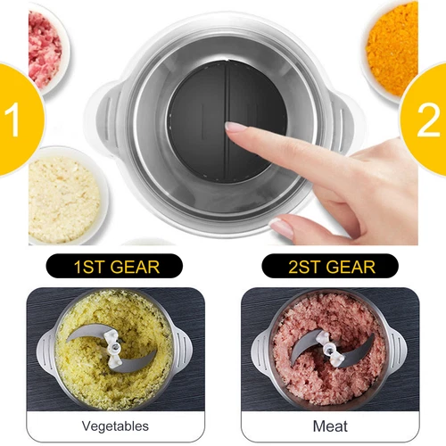 Procesador De Alimentos Electrico 0.95 Gallons Picadora Molinillo Para Carne y V - Zdjęcie 4 z 12