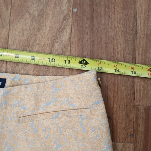 Ann Taylor Hose Damen 2 hellbraun Perlen Paisley Print Knöchel Stretch Küste Reisen - Bild 6 von 14