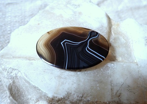 Viktorianischer gestreifter Achat Cabochon spektakulär groß wunderschön - Bild 3 von 4