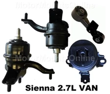 9R3233 4pc Motor Mounts fit 2.7L ENGINE 2011 - 2016 Toyota Sienna AUTO Trans FWD