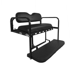 GTW MACH3 Golf Cart Rear Flip Seat with Black Cushions for Club Car DS 2000.5-Up
