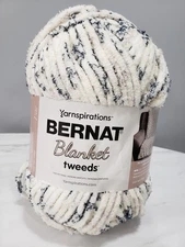 Bernat Blanket Tweed Yarn, Ivory Tweed Color, 10.5 oz, Super Bulky 6 Weight