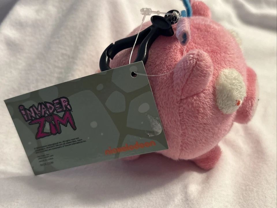 Rare Invader Zim Piggy Nickelodeon Plush Bag Clip On Alien Pig - Image 2 of 4