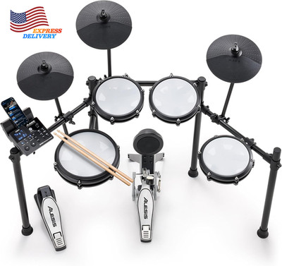 Nitro Max Kit Electric Drum Set with Quiet Mesh Pads 10'' Dual Zone Snare NEW USA
