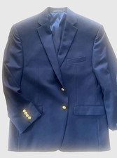 Ralph LAUREN 42 S Navy Blue Wool Blazer Sport Coat Jacket Gold Helmet Buttons