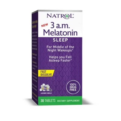 Natrol 3 A.M. Melatonin Fast Dissolve Tablets   Lavender Vanilla | 60ct
