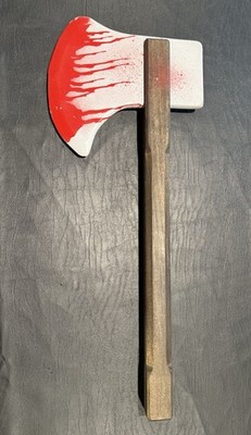 Wooden Bloody Brutalist Ax Axe Hatchet Tool Cosplay Larp Halloween