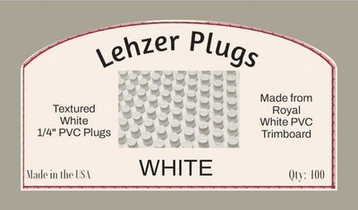 New 1/4'' Royal  ''White'' PVC Trim Plugs