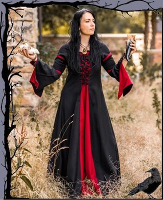 Mittelalter Zofenkleid mit Trompetenärmeln - Ivy  Leonardo Carbone