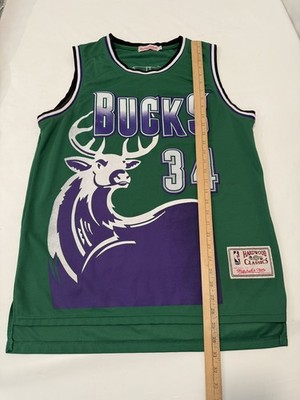 Milwaukee Bucks Ray Allen Jersey Sz L Mitchell & Ness #34 Stitched