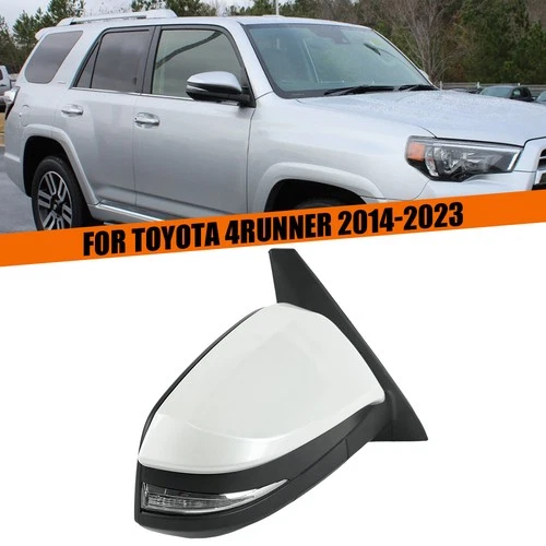 14 Pins Mirror For Toyota 4Runner 2014-23 W/ Camera Blind Spot Pearl White Right