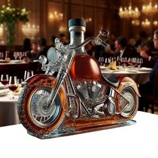 Motorcycle Glass Decanter Whiskey Wine Carafe Vintage Liquor Dispenser Bar Gift