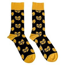 Offiical Wu-Tang Clan Crew Socks Logo Repeat Mens Black U.S. Sock Size 6-12