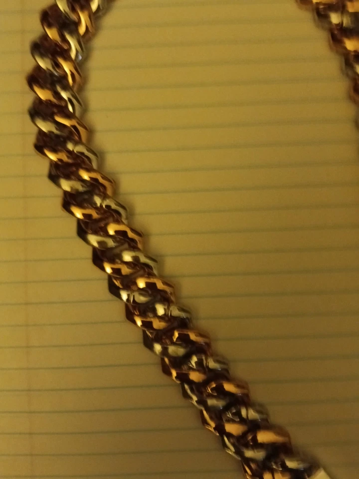 Gargantilla de eslabones de dos puntas (19 mm) enchapada en oro rosa/blanco Foto 3 de 4