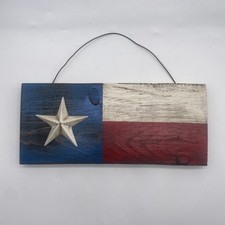 Wooden Wall Hanging Texas Flag Plaque 6 x 12 Handmade