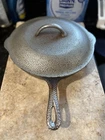 Hammered Vintage lodge Plated  Cast iron Skillet No. 8 Single Notch Heat Ring