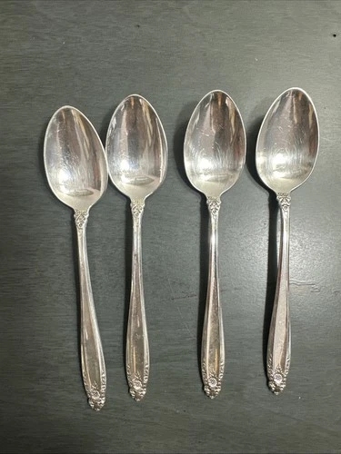 Four International Sterling Silver "Prelude" Teaspoons No Mono 118 Grams 4.2 Oz