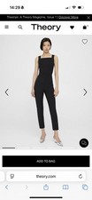 Women’s Theory Black One Piece Jumpysuit Good Wool Size 10 NWT