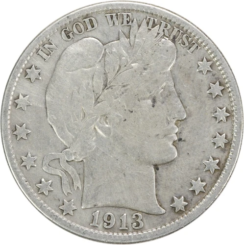 1913-D Barber Silver Half Dollar VF Uncertified #208