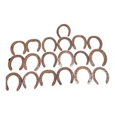 Lot Of 19 Vintage Used Rusty Iron Horseshoes Barn Crafting Rustic Man Cave Decor