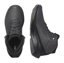 SW13 Salomon Elixir tour Mid Waterproof Hiking Shoes Men 6 Women 7 Black Asphalt