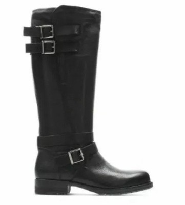 Clarks Adelia Dusk Damen Schwarz Leder Stiefel UK Größe 4 D EUR 37