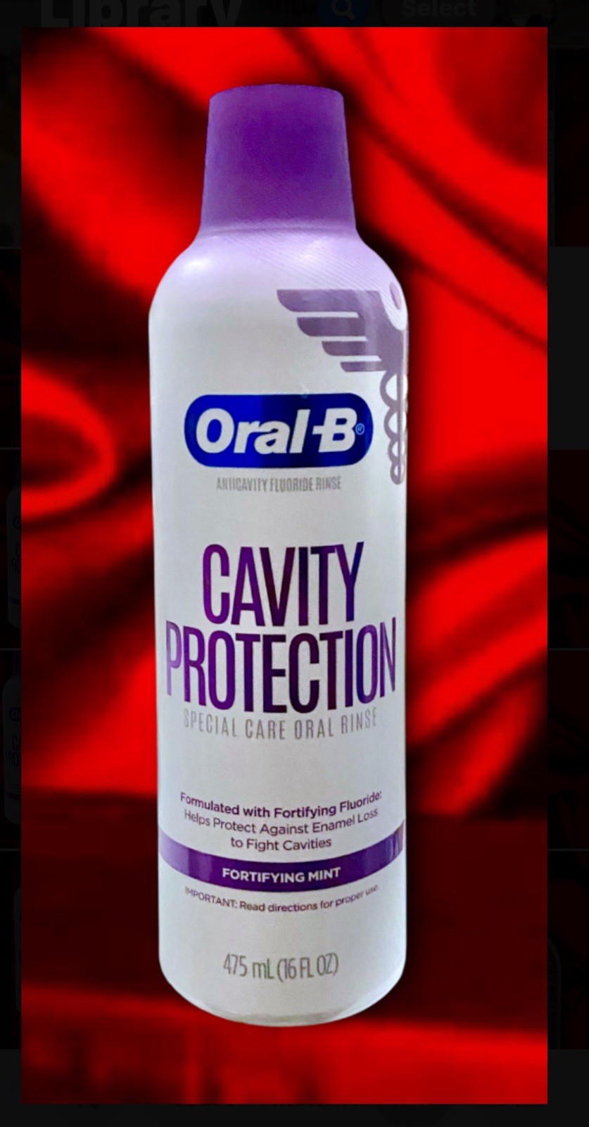 4pk Oral-B Cavity Protection Fortifying Mint Oral Rinse Mouth Wash 475ml Each