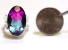 925 sterling silver Bi color pink blue tourmaline gemstone Lab Grown ring 11.1g — photo 5