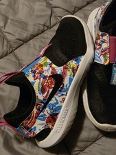 Size 11.5 Kids - Nike Flex Runner - Black White Pink Slip On Shoes CJ2084-001