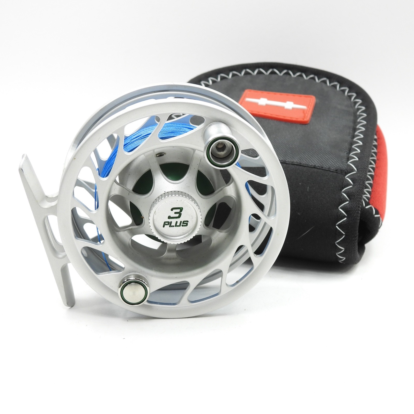 Hatch Finatic 3+ Plus Fly Fishing Reel. Clear & Green. W/ Po