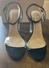 Glaze Latte-1 Clear Open Toe Heels Women's Size 6.5