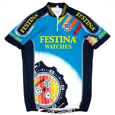 Sibille Festina Watches Men's Cycling Shirt Jersey Bike Short Sleeve XL Italy