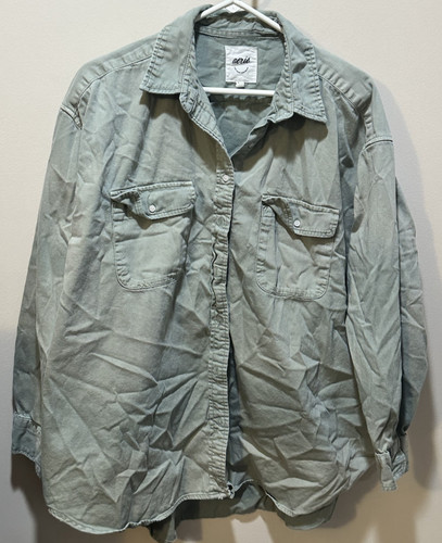 Aerie Women's Medium Oversied Olive Green Jacket Front Pockets #344