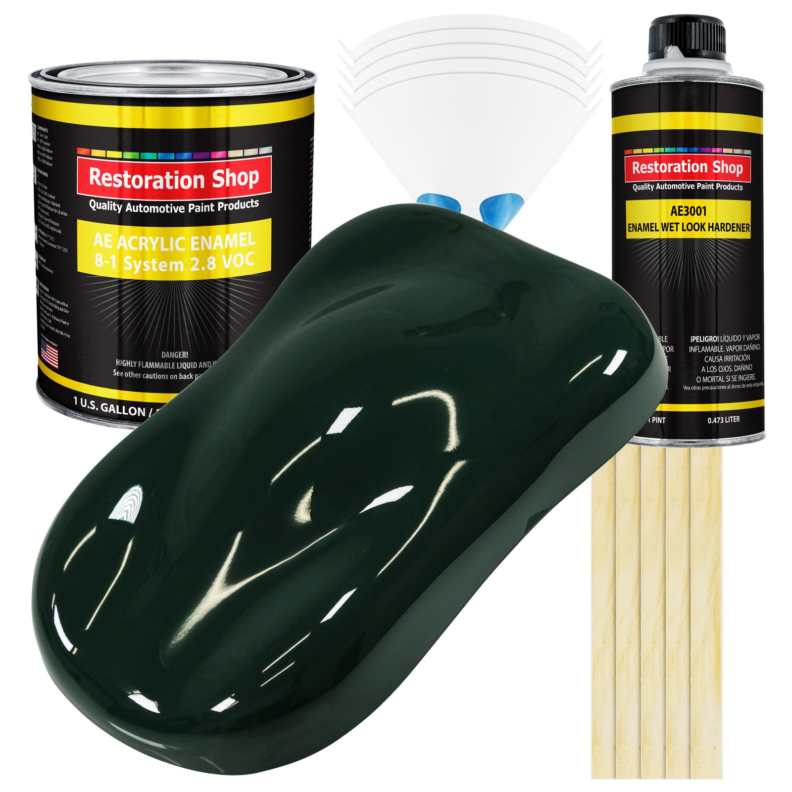 Restoration Shop British Racing Green Acrylic Enamel Gallon Kit, Auto Paint