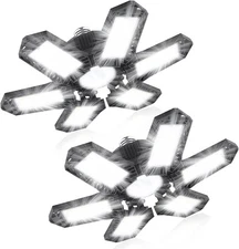 2-6Pack LED Garage Lights 600W Deformable Ceiling Shop Work Lamp Super Bright US