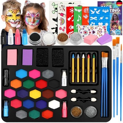 Children's Face Paint Set, Face Paint and Body Painting Colours, Washable Face P