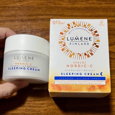 Lumene Finland Valo Nordic C Overnight Bright Sleeping Cream 1.7 oz / 50ml NIB